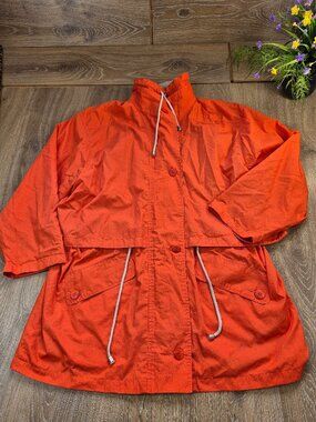 Sequence Vintage Orange trench synched Coat Plus Sz 18 Normcore Bloke Gorpcore